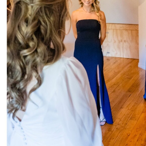 BHLDN Adalynn Strapless Stretch Crepe Maxi Gown - Picture 11 of 13